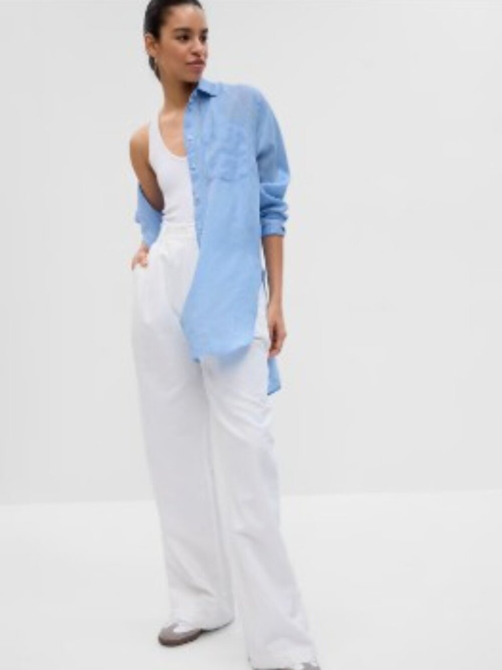 Gap 100% Linen Weekend Tunic Shirt M